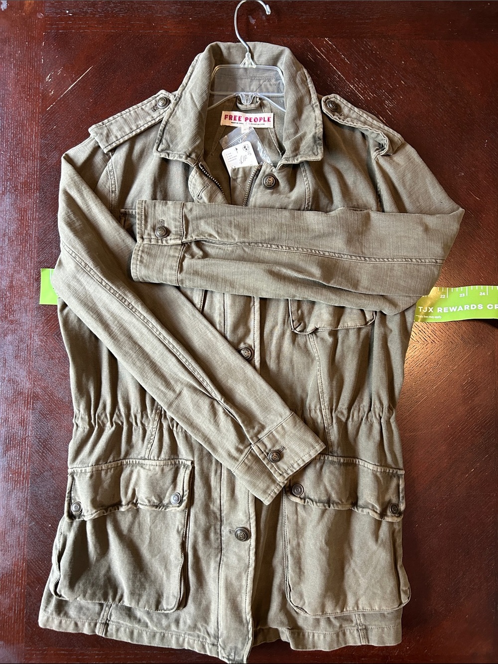 Free People Military-Inspired Olive Green Utility Jacket